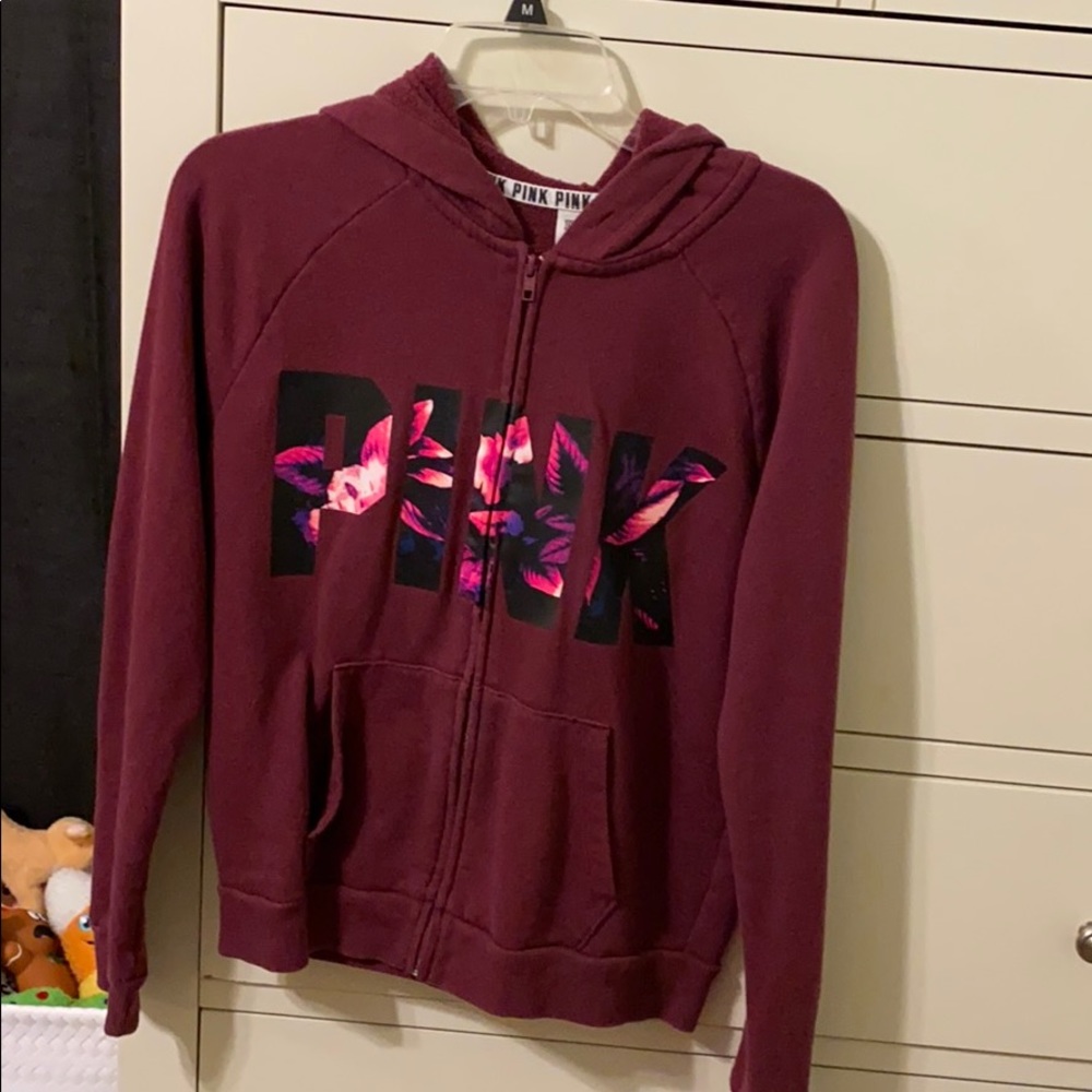 (PINK) Maroon Hoodie